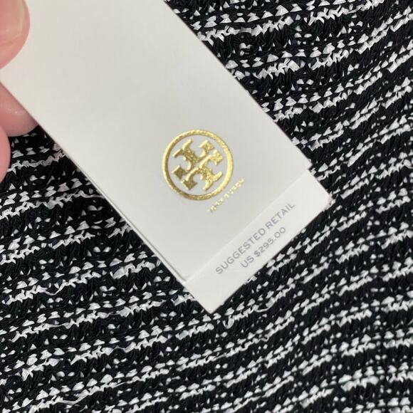 NWT TORY BURCH Women’s Black and White Rafia Woven Pencil Skirt size 6 - Picture 4 of 7
